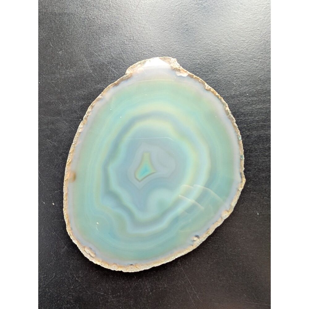 Genuine Green Agate Crystal Coaster ✨ Whimsigoth / Boho Indie Home
